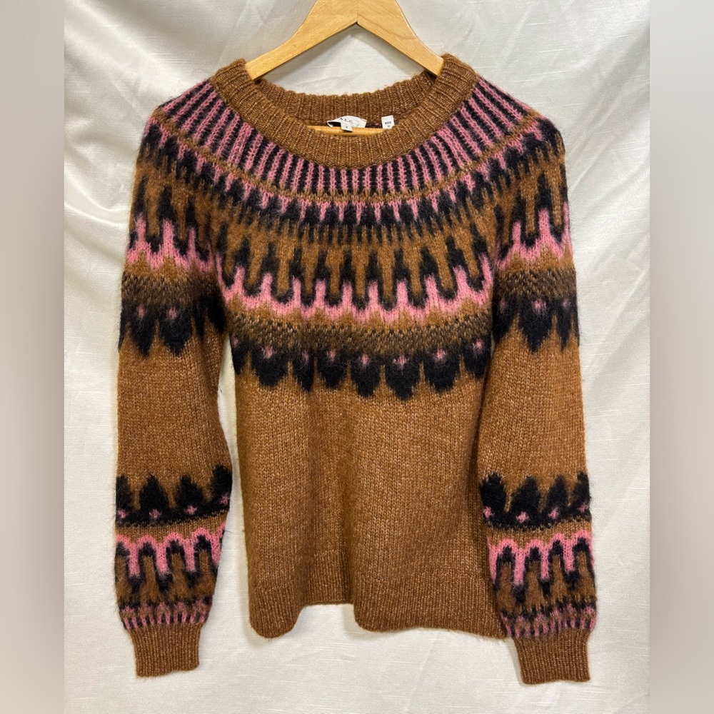 A.L.C. Brown and Pink Patterned Women's Sweater